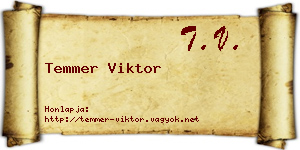 Temmer Viktor névjegykártya